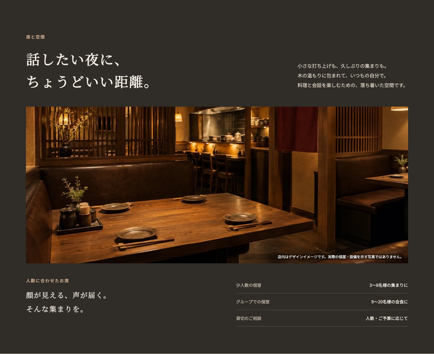 宵結LPの席と空間画面見本